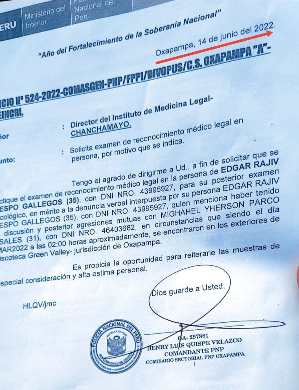 Efectivo policial involucrado en escándalos parranderos