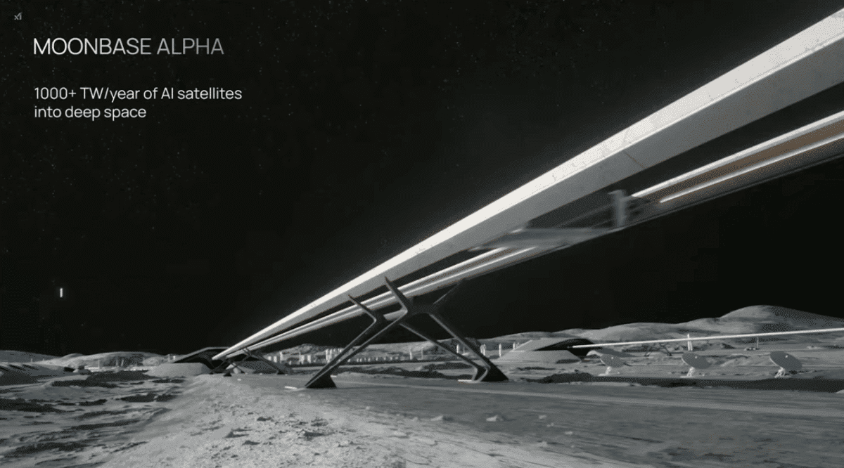 Musk aterriza en Base Lunar Alfa para el futuro de SpaceX y xAI