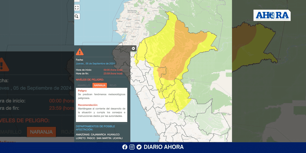 Alerta ante aumento de temperatura y fuertes vientos en la selva norte y centro