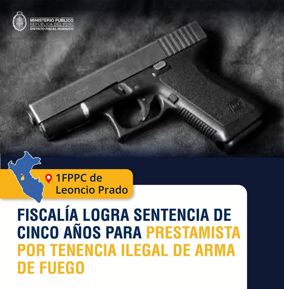 Sentencian a cinco años de prisión conmutada a Wualdir Huárac por tenencia ilegal de arma de fuego