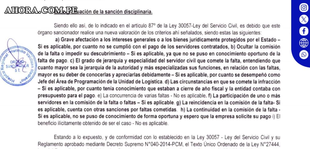 Suspenden a Jefe de Logística de hospital HV por negligencia en pago de servicios