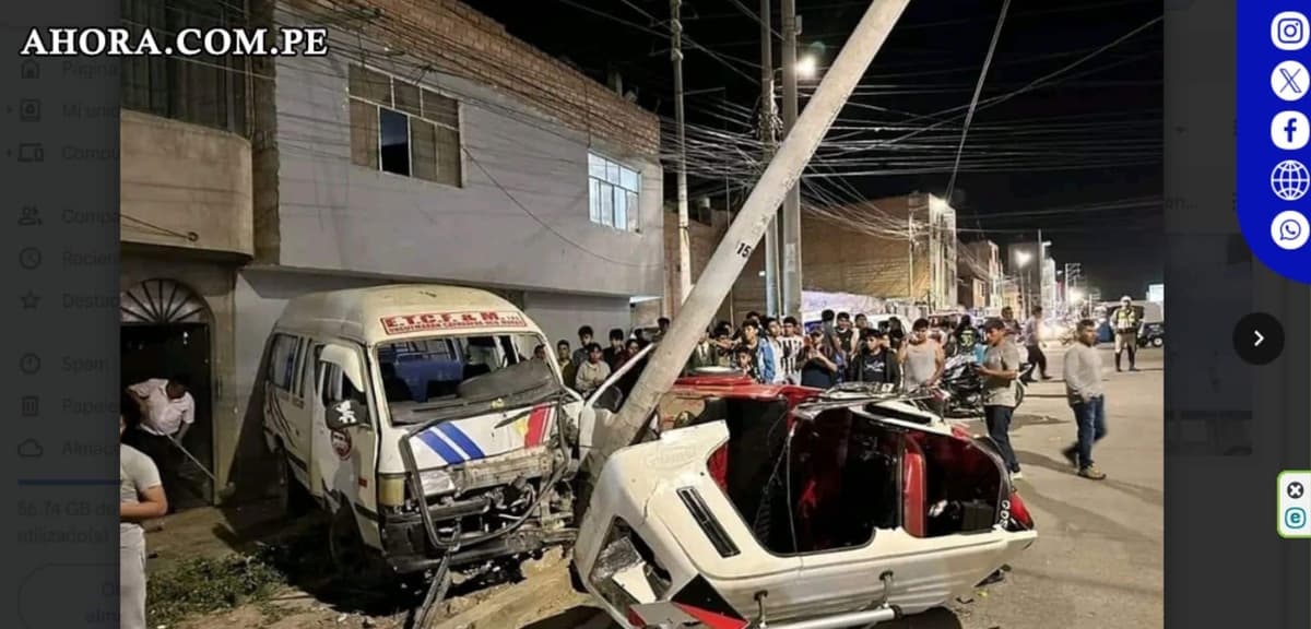 Una fallecida y siete heridos en accidente de combi y trimóvil