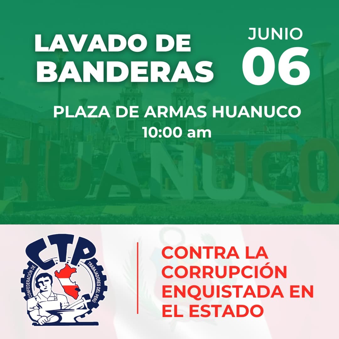 CTP convoca jornada nacional contra la corrupción con lavado de banderas