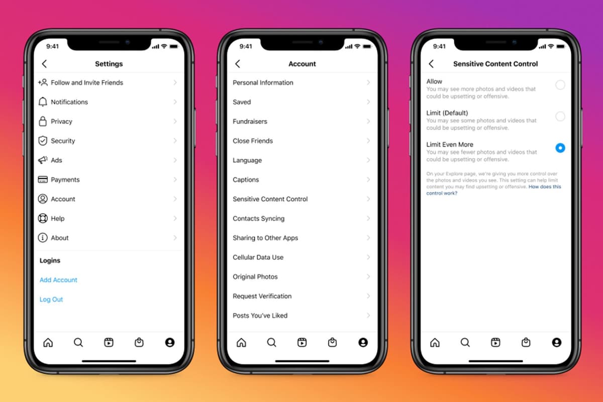 Instagram permitirá ocultar fotos y videos con contenido sensible u ofensivo