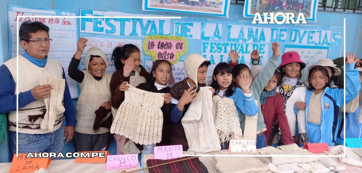 I.E. "Lopez Albujar" de Pachas promueve festival de la lana de oveja