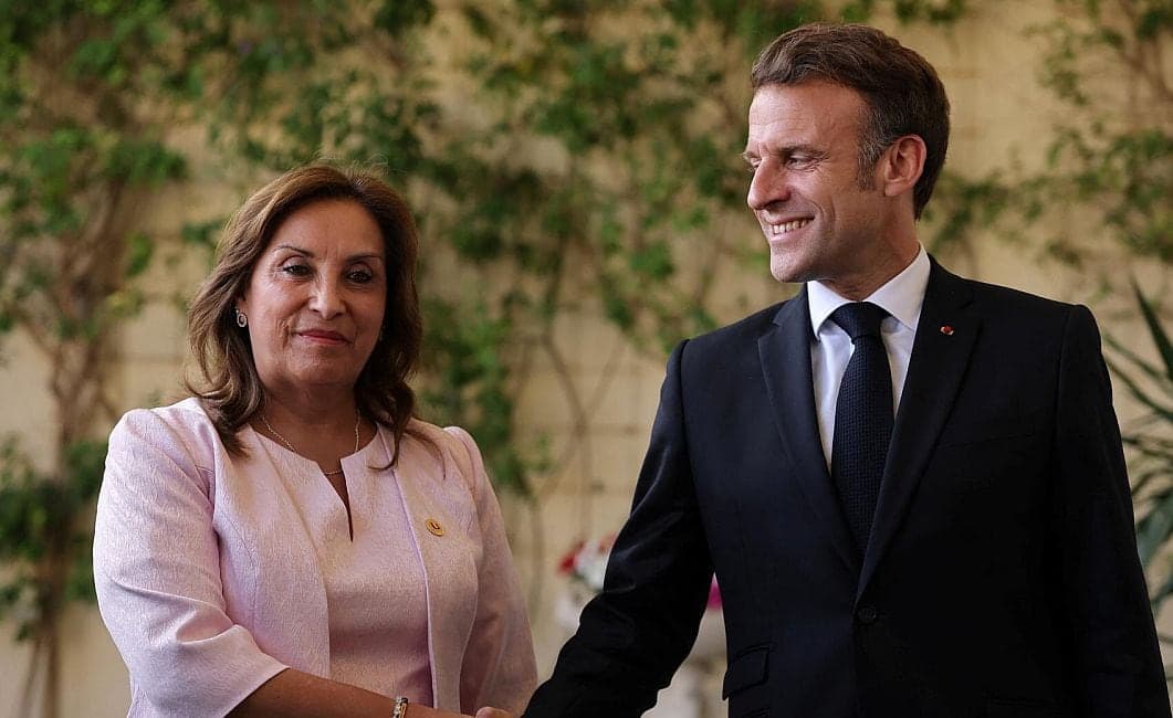 Encuentro bilateral entre Dina Boluarte y Emmanuel Macron presidente de Francia