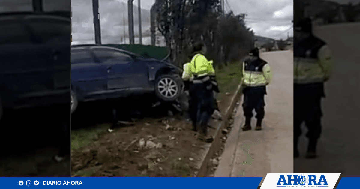 Misterio en Pasco: Vehículo choca contra poste y conductor desaparece