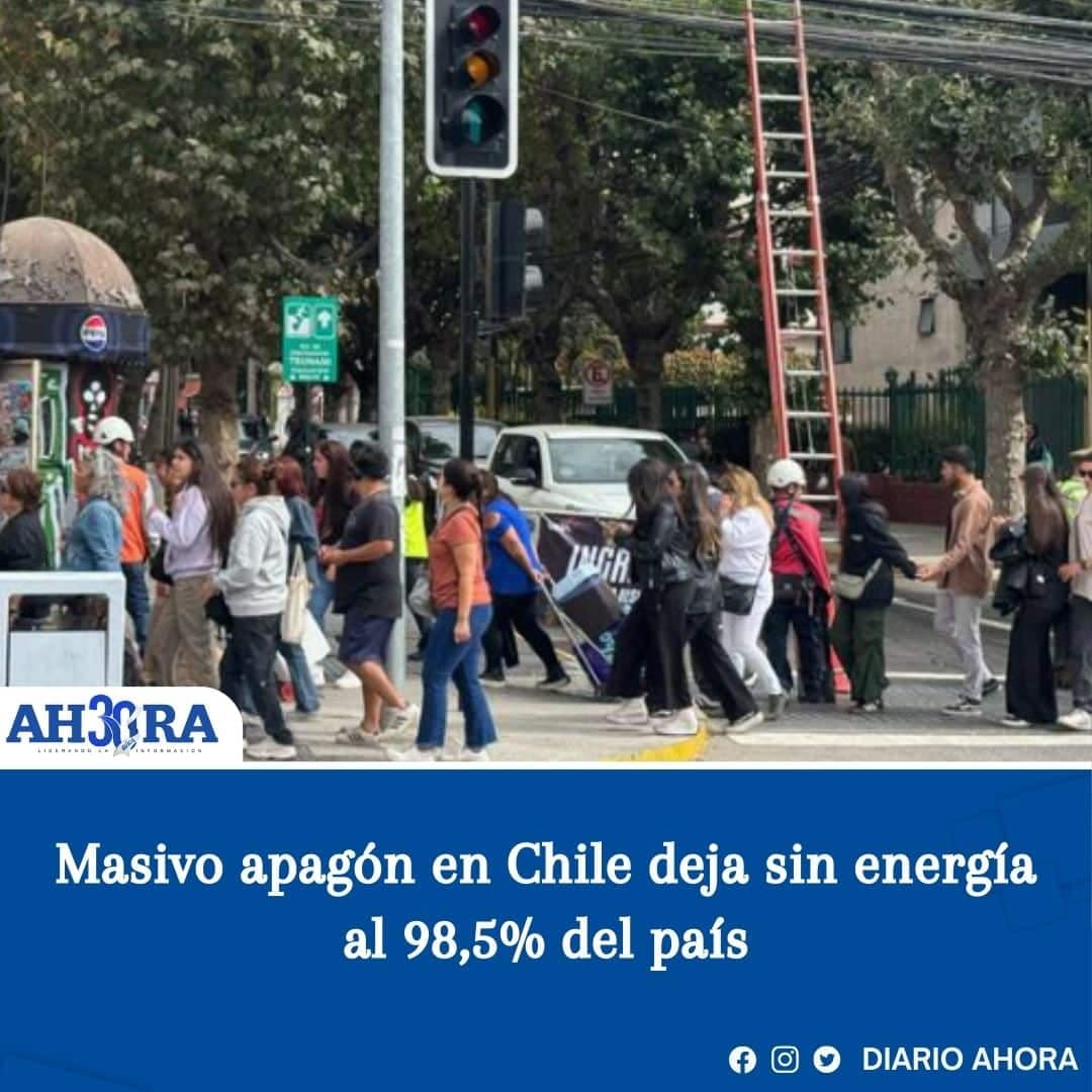 Masivo apagón en Chile deja sin energía al 98,5% del país