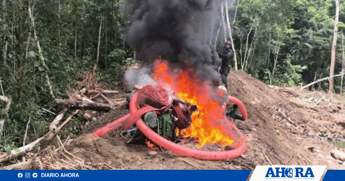 Duro golpe a la minería ilegal en Chinchao: destruyen campamentos clandestinos