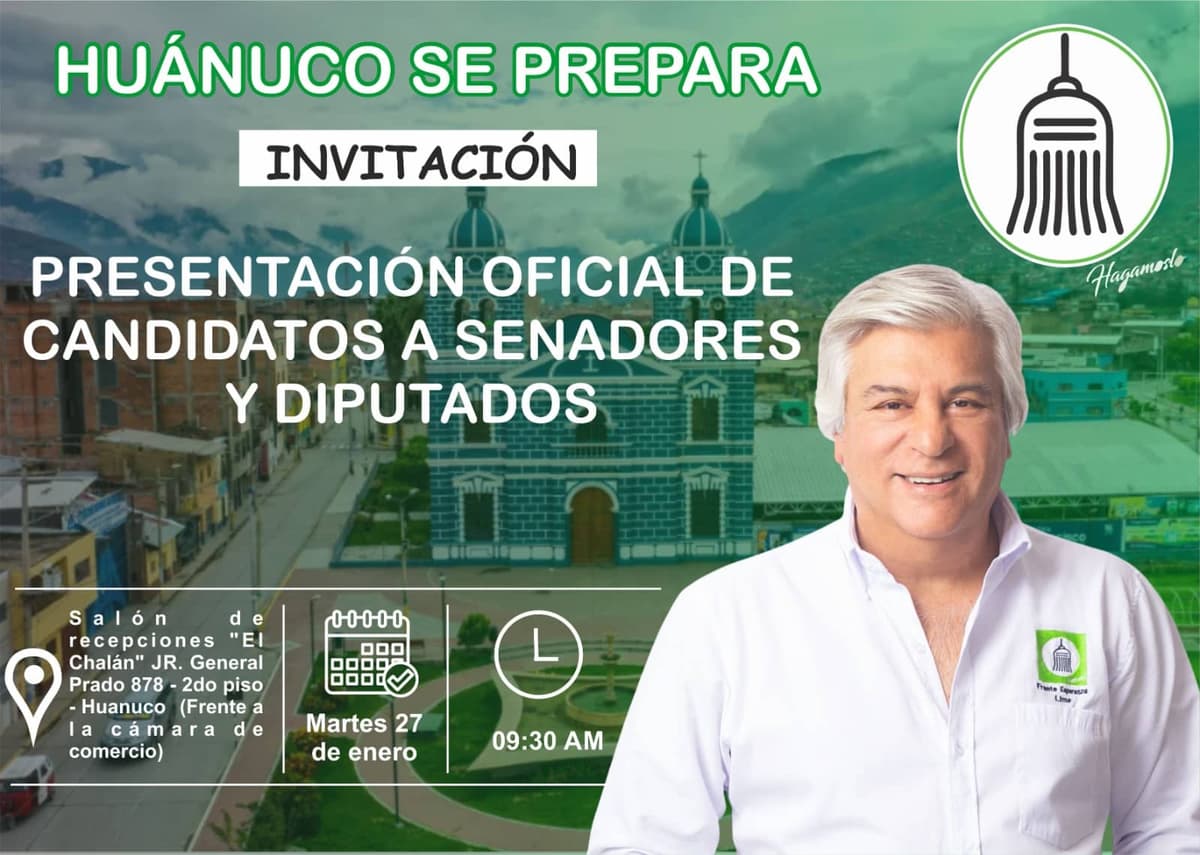 Frente Esperanza de Fernando Olivera promete barrer la corrupción