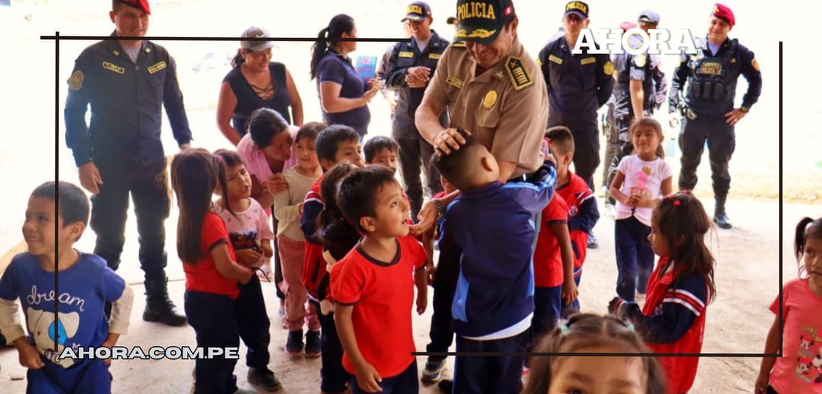 Acción cívica de la Policía beneficia a institución educativa en Moraspampa
