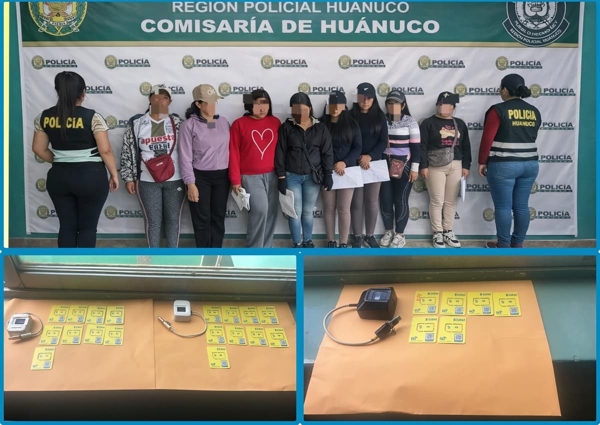 Nueve mujeres bajo investigación por presunta red de activación irregular de líneas móviles en Huánuco