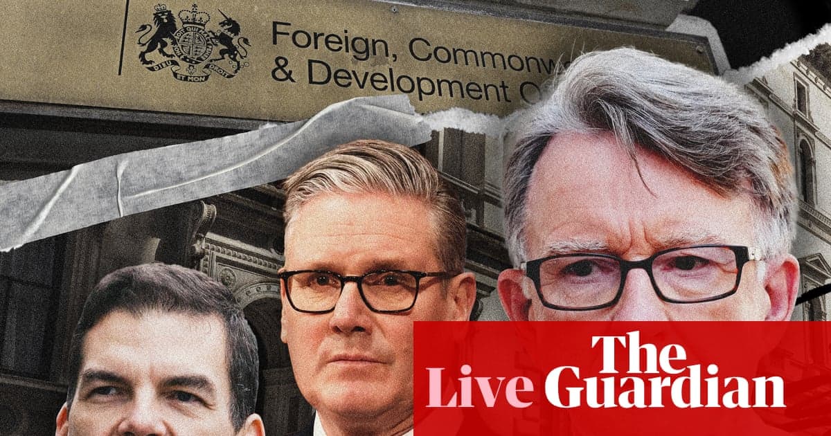 Defensa de Starmer: Ministro tacha de inaceptable revelación de Mandelson