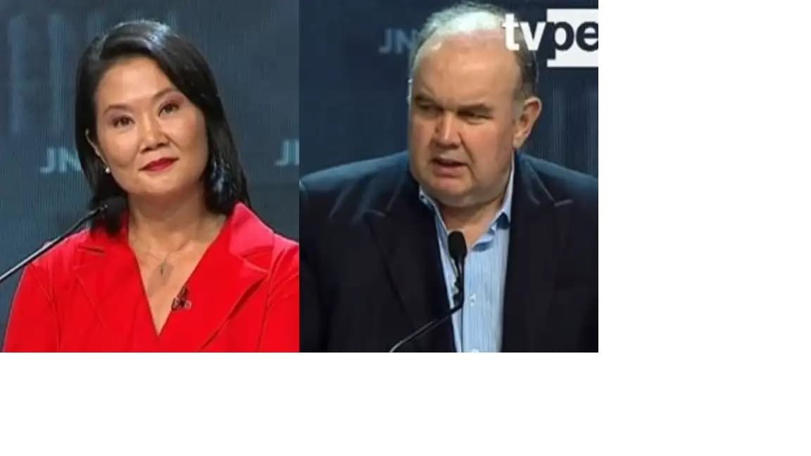 Keiko Fujimori propone tregua a López Aliaga en pleno debate y proyecta una segunda vuelta entre ambos