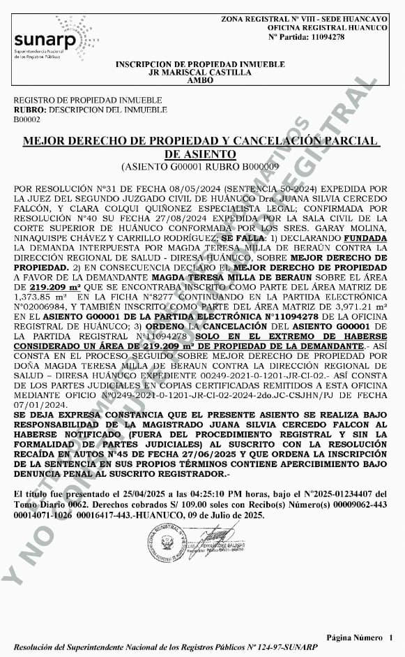 Procuraduría regional denuncia a jueza por prevaricato tras demolición de centro de salud en Ambo