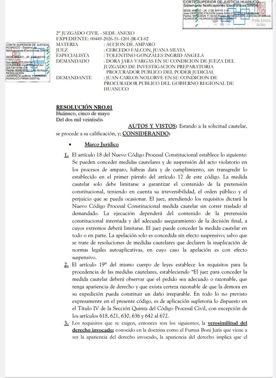 Juzgado frena demolición del Centro de Salud de Ambo y protege predio en litigio