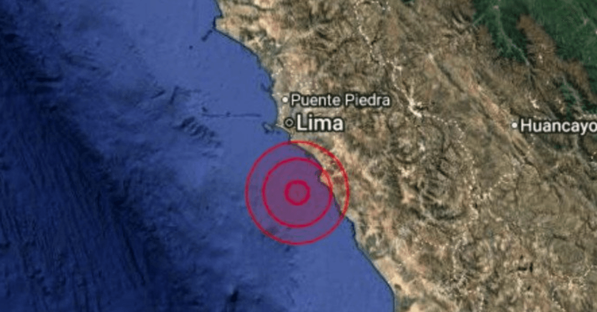 Un sismo sacude hoy a Lima, Perú, con epicentro y magnitud de acuerdo con el IGP