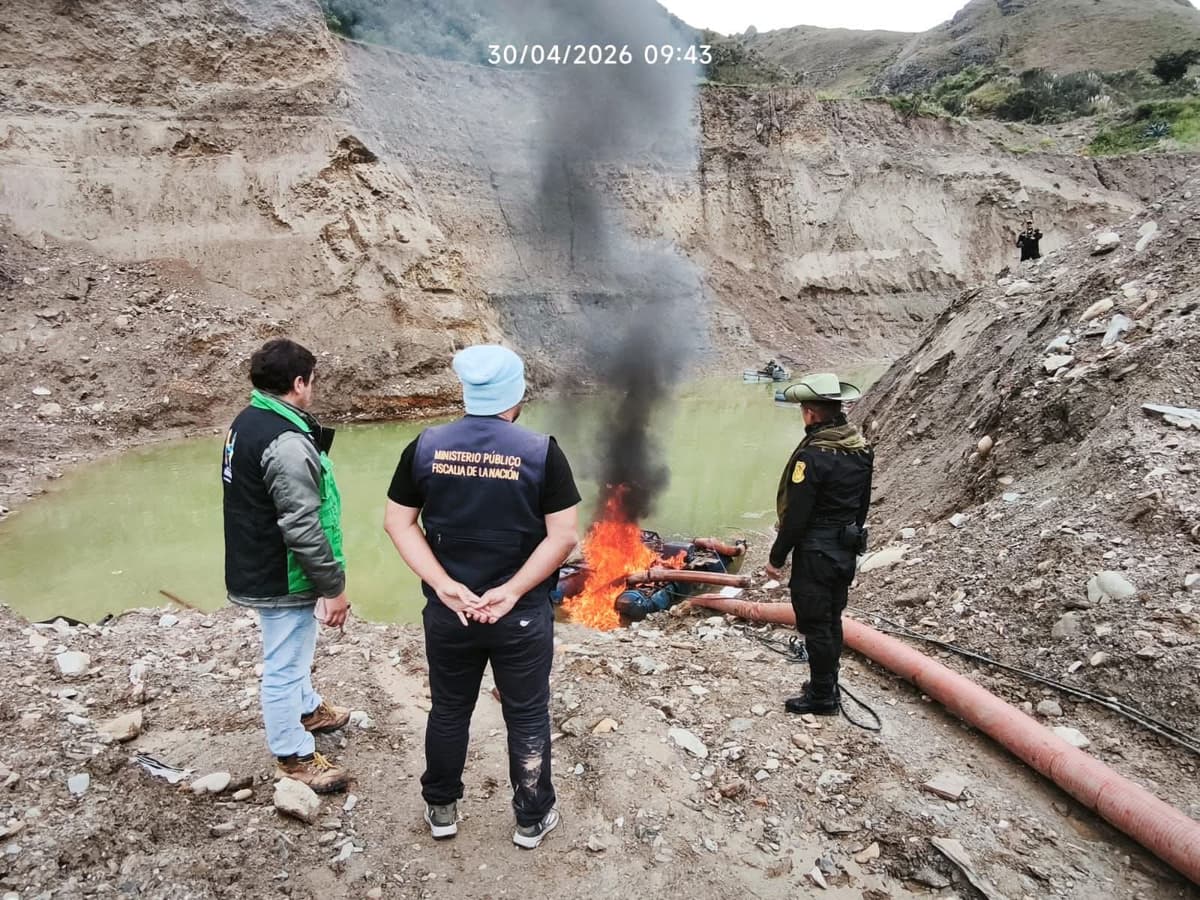 Intervienen maquinaria y campamentos de minería ilegal en el río Marañón