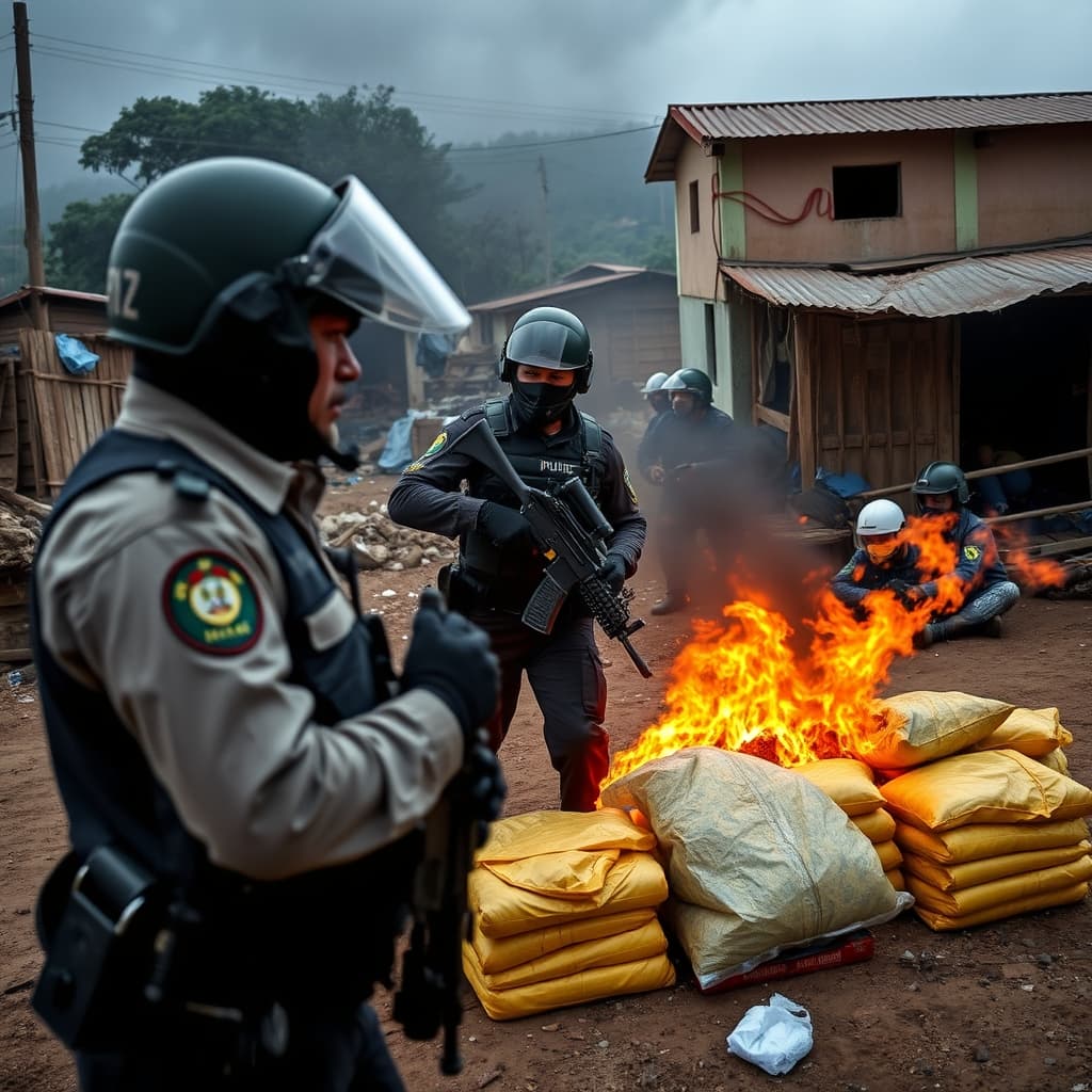 Dirandro destruye dos presuntos laboratorios de cocaína en Huánuco y Pasco