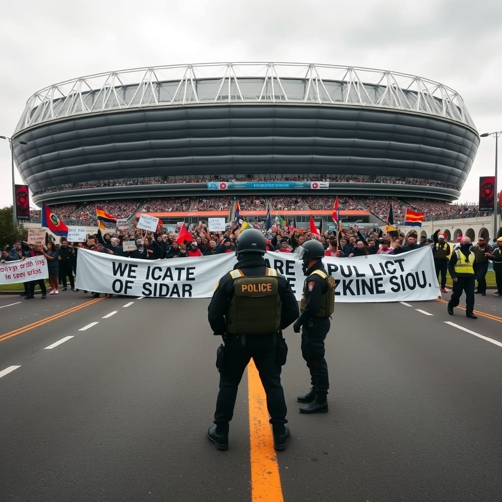 Miles de maestros bloquean acceso al estadio Azteca a dos días del inicio del Mundial 2026