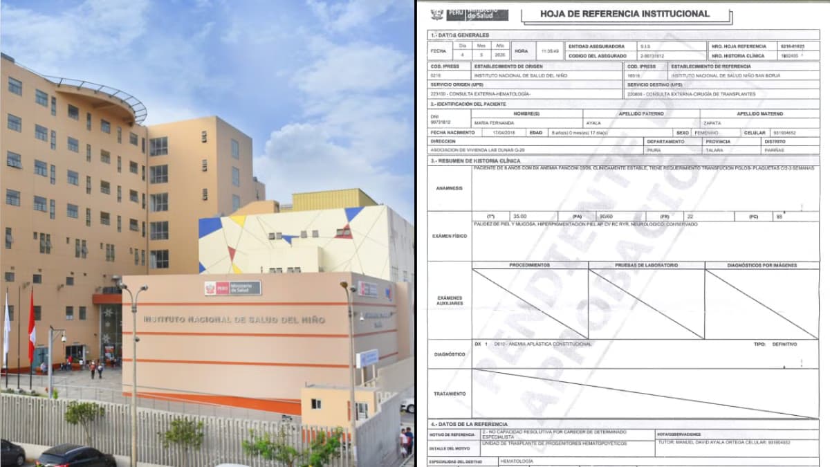 Breña: menor con anemia de Fanconi necesita trasplante de médula y traslado urgente a San Borja