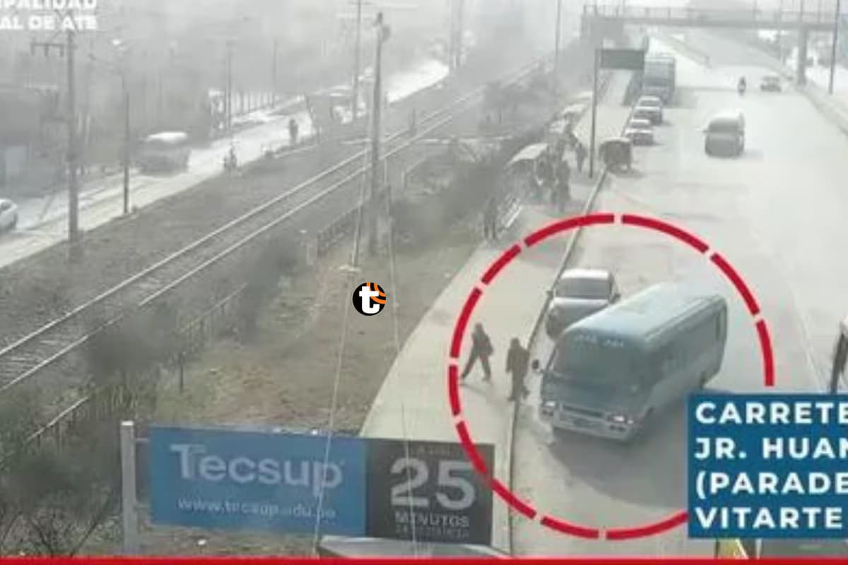 Bus se despista en la Carretera Central, invade vía férrea y casi atropella a peatones en Ate