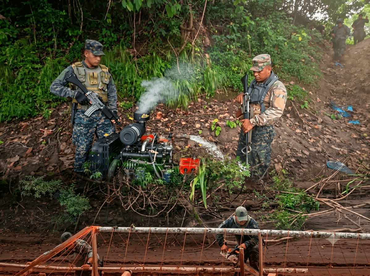 Destruyen 24 artefactos usados para minería ilegal en el río Pachitea