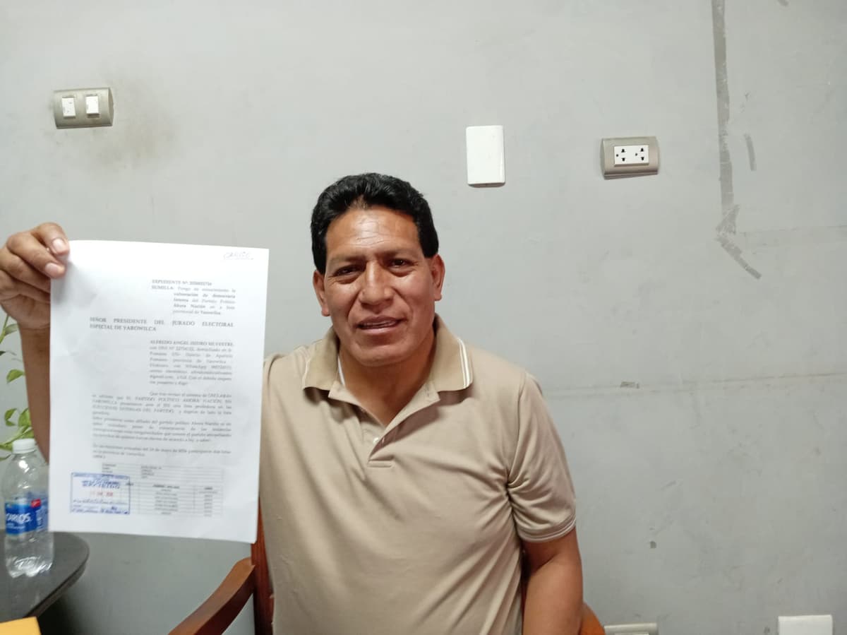 Yarowilca: denuncia interna golpea a Ahora Nación antes de la inscripción final