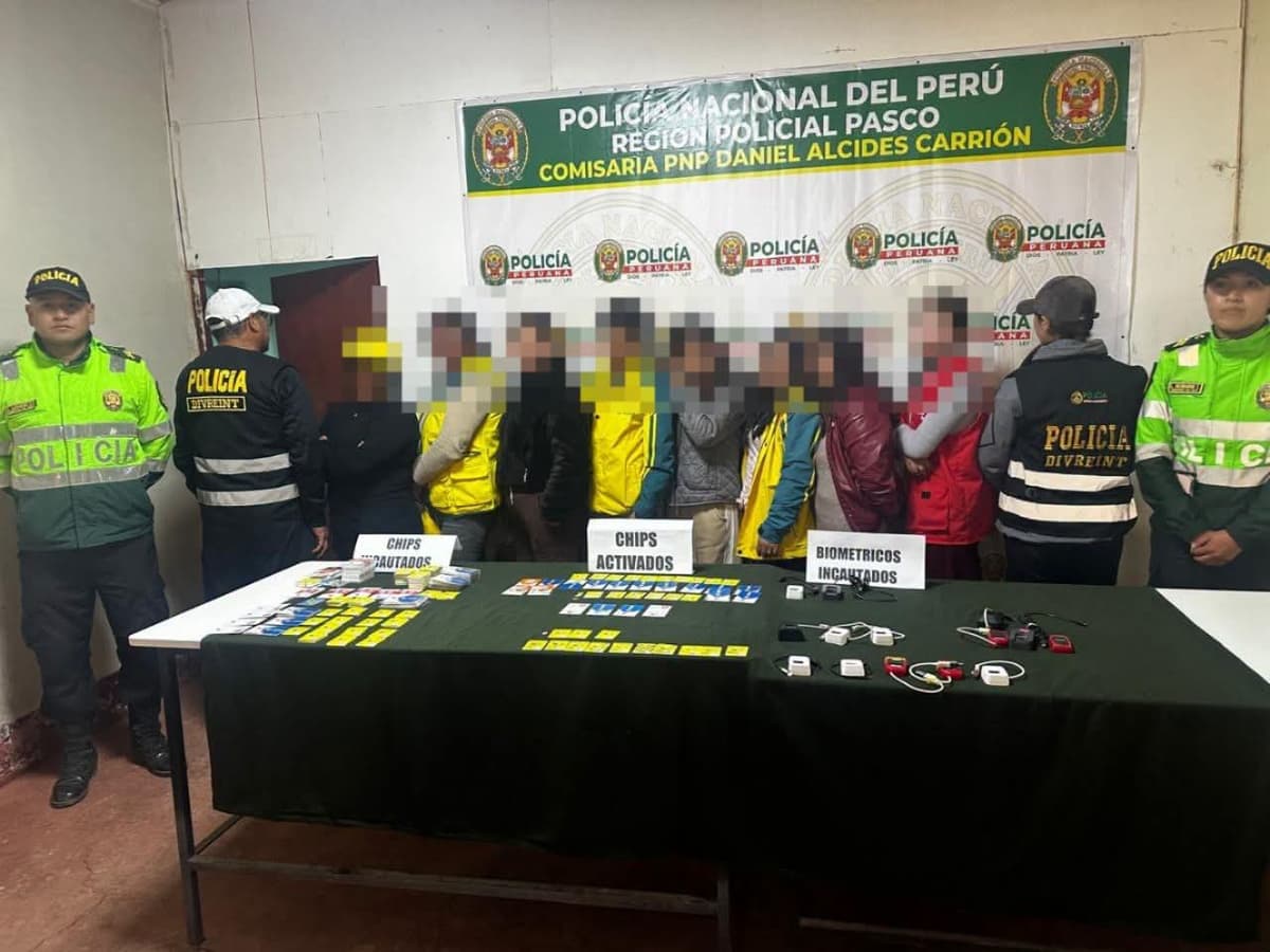 Detienen a ocho personas con más de 200 chips telefónicos en operativo en Yanahuanca