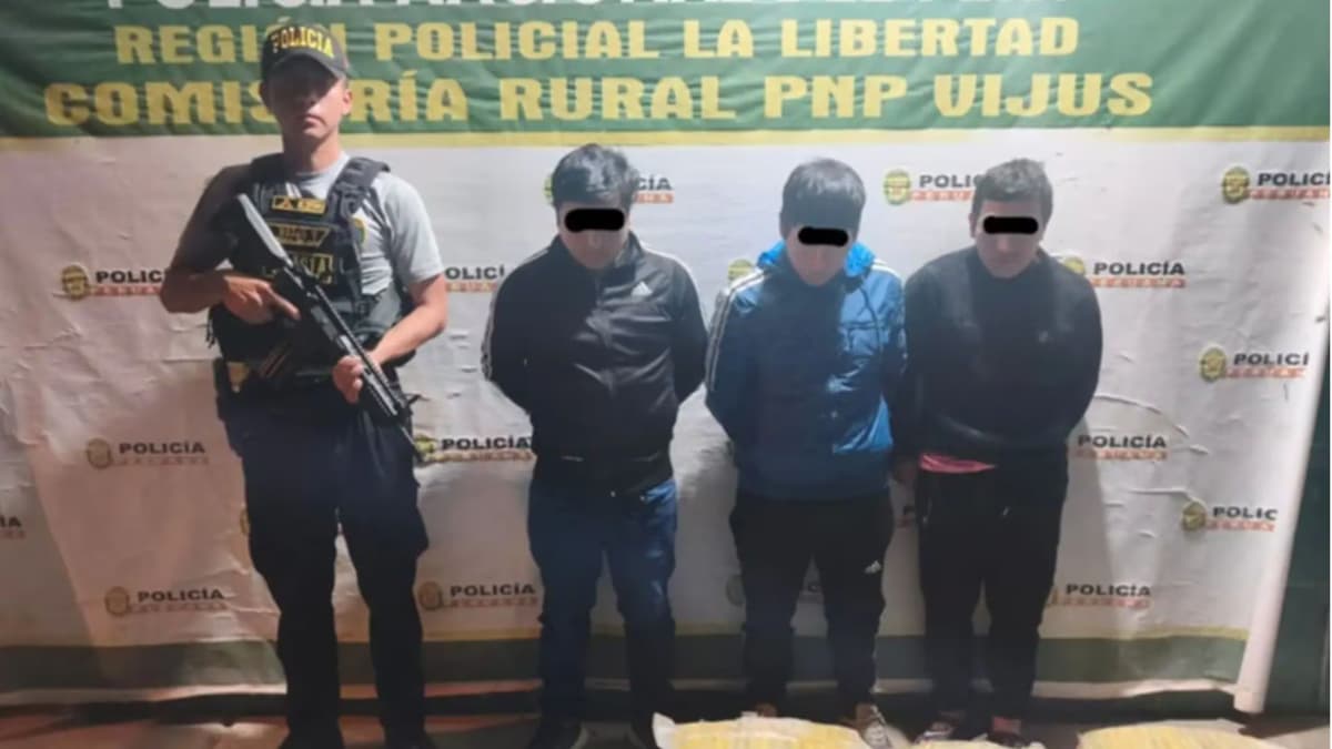PNP captura a tres sujetos con 500 cartuchos de explosivos en Pataz