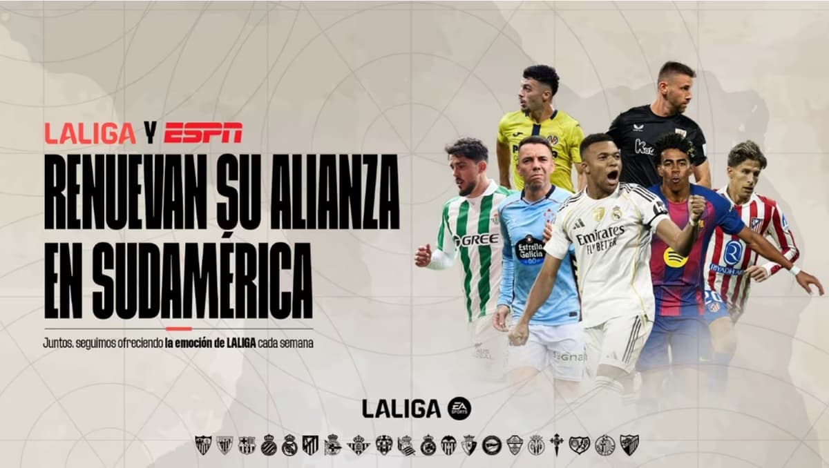 ESPN transmitirá LALIGA hasta 2031/32 en Sudamérica: 190 partidos por temporada