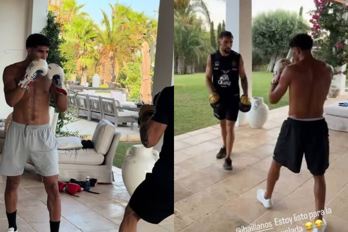 Hakimi practica boxeo y reta a Ibai Llanos para la Velada del Año