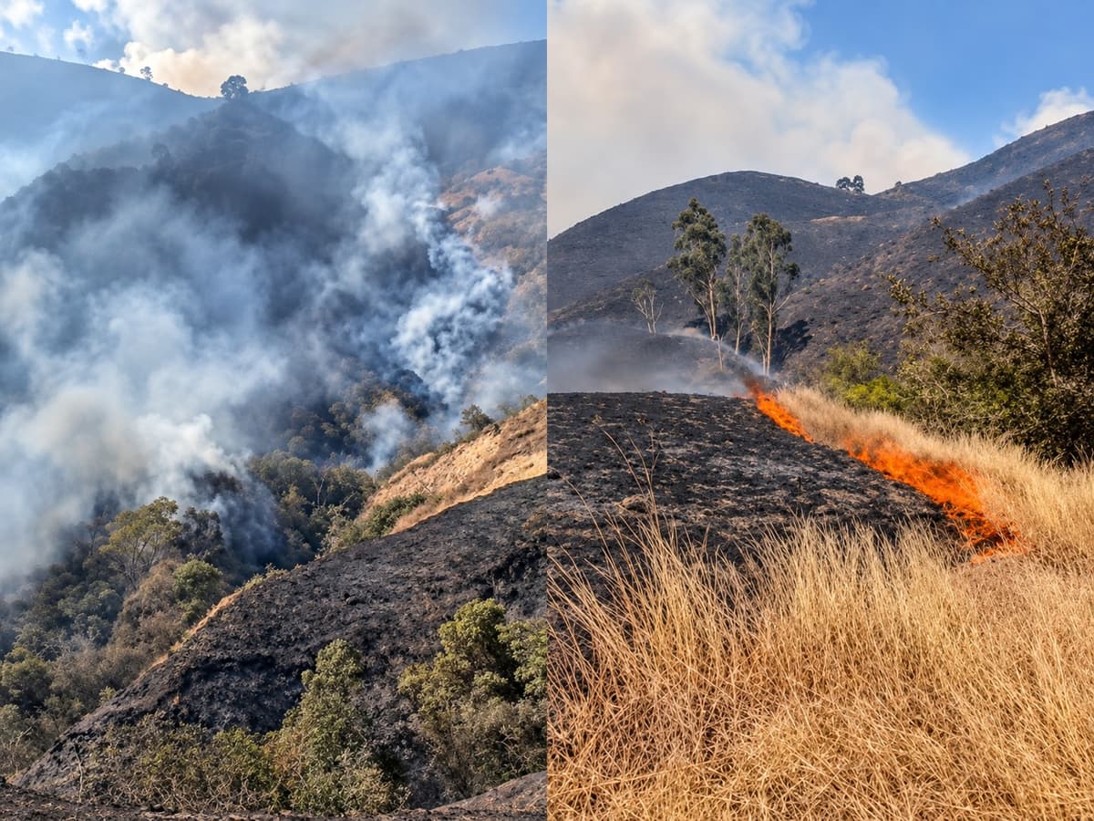 Incendio forestal arrasa cultivos y amenaza viviendas en Huandobamba, Ambo