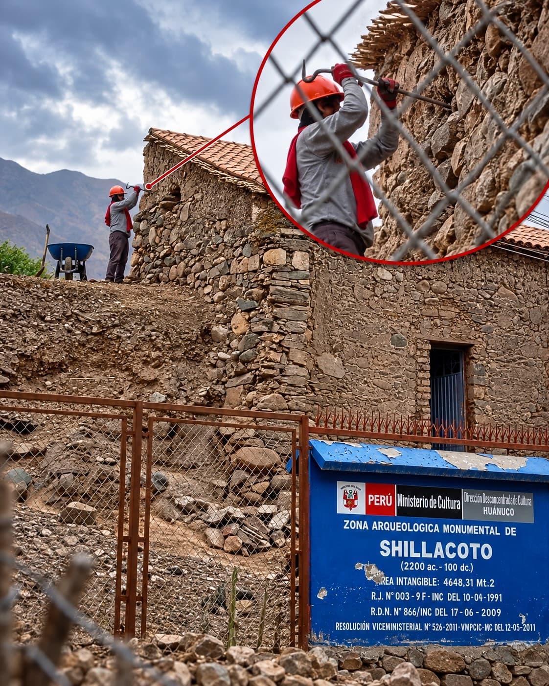 En vivo: Trabajador hace obras dentro de zona arqueológica de Shillacoto, en Huánuco