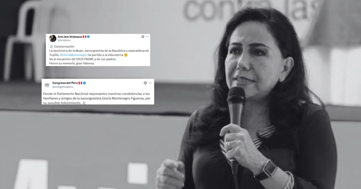 Políticos e instituciones lamentan el deceso de Gloria Montenegro