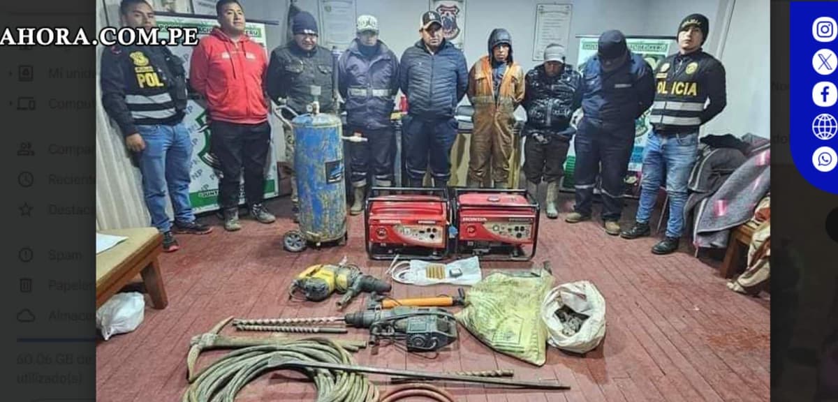 Desarticulan red de minería ilegal en Pasco: Siete detenidos