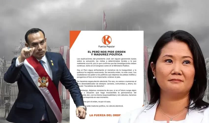 Fuerza Popular descarta apoyar censura contra Jerí pese a dudas por reuniones con empresario chino