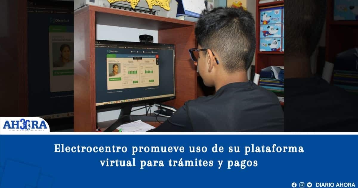 Electrocentro promueve uso de su plataforma virtual para trámites y pagos