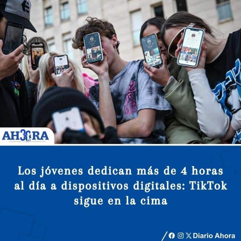 Los jóvenes dedican más de 4 horas al día a dispositivos digitales: TikTok sigue en la cima