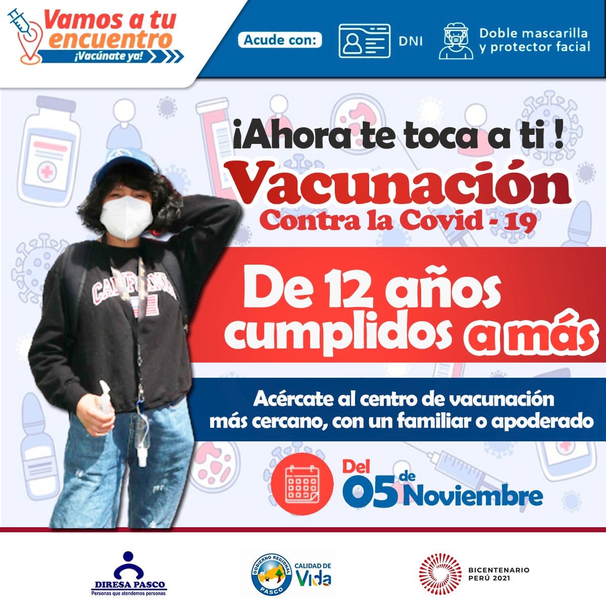 Pasco: Hoy inicia vacunación de menores de 12 a 15 años