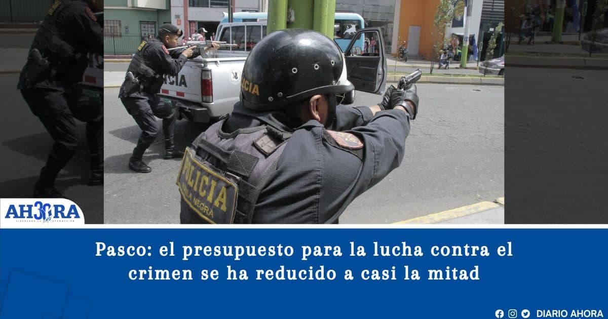 Pasco: el presupuesto para la lucha contra el crimen se ha reducido a casi la mitad