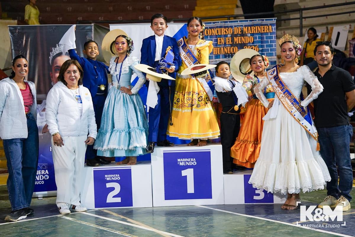 Concurso “Marinera en el Mundo 2026” reúne delegaciones y corona campeones en Huánuco