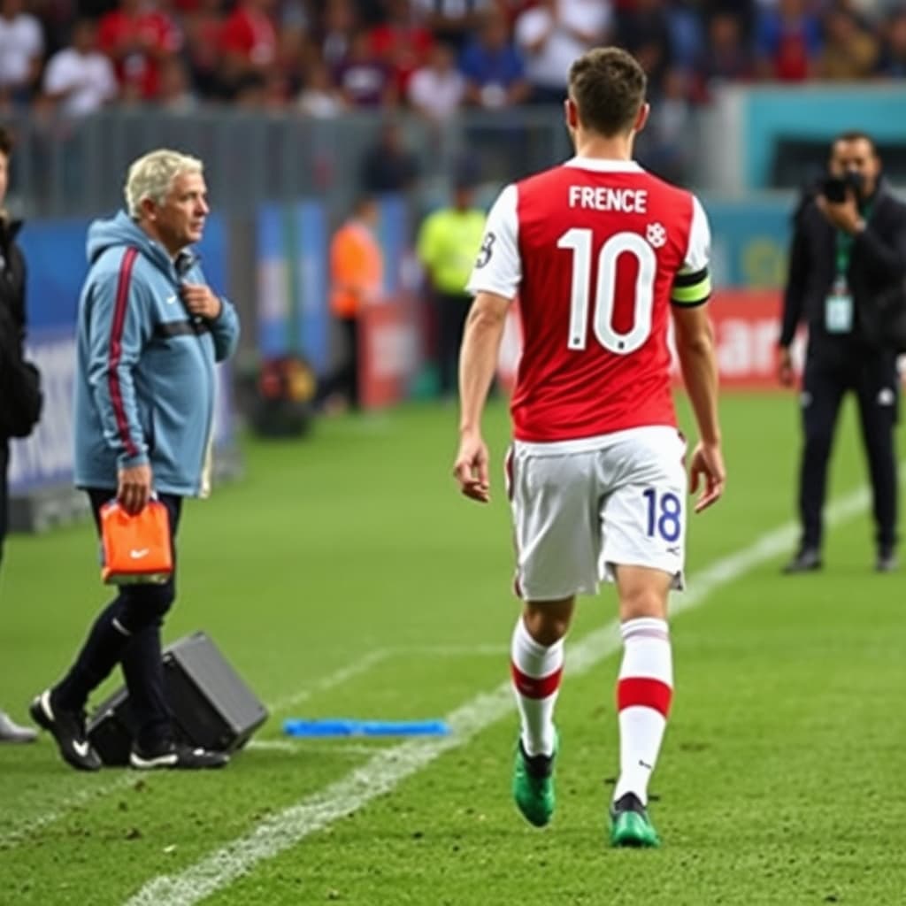 Rayan Cherki ignora a Didier Deschamps tras el 3-0 de Francia ante Suecia en dieciseisavos del Mundial