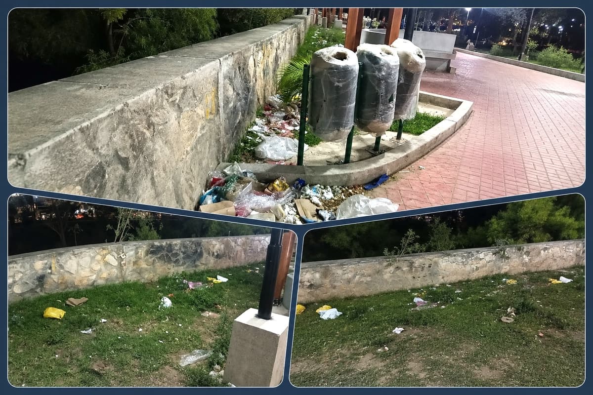 Feria ocupará el Malecón Higueras antes de su inauguración y ya presenta suciedad