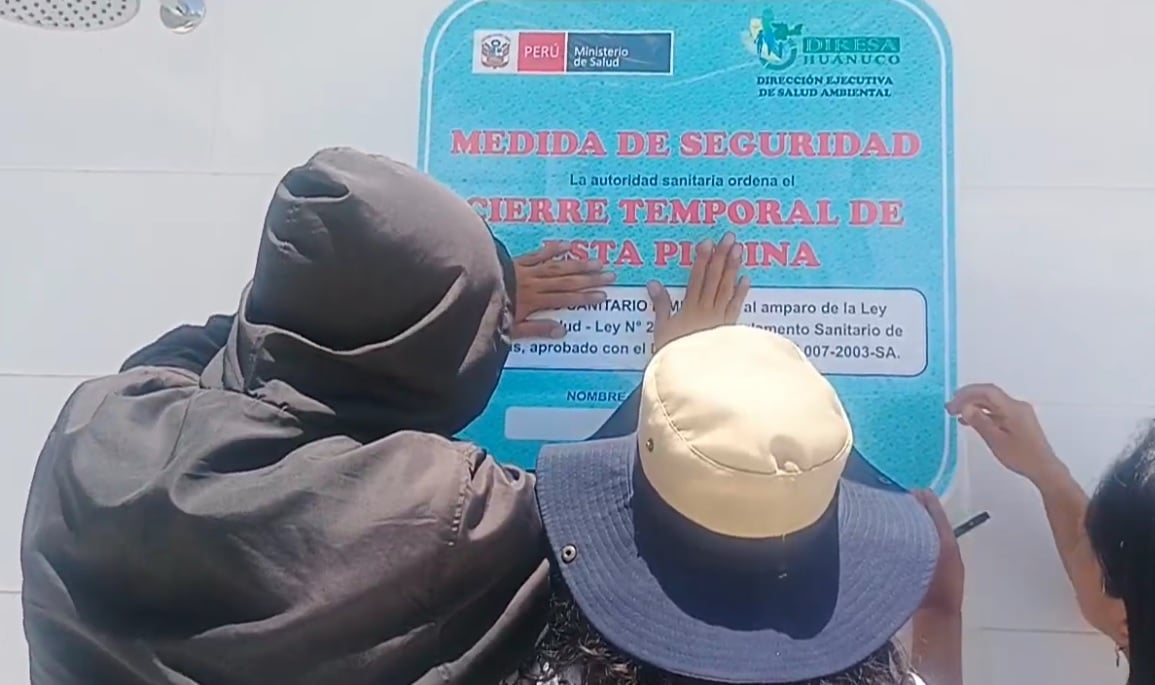 DIRESA cierra temporalmente la piscina municipal San Pedro por detectar “cero cloro” en el agua