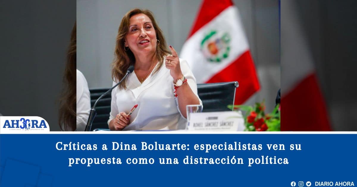 Críticas a Dina Boluarte: especialistas ven su propuesta como una distracción política