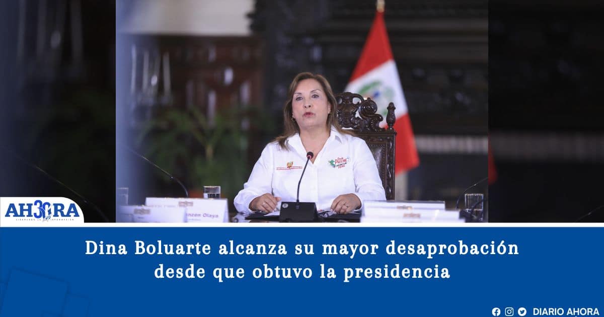 Dina Boluarte alcanza su mayor desaprobación desde que obtuvo la presidencia