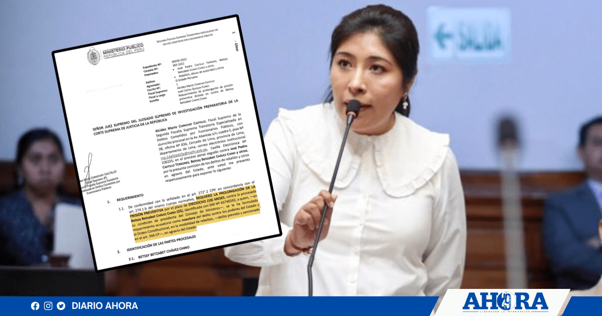 Betssy Chávez: Fiscalía busca ampliar su prisión preventiva por 18 meses más