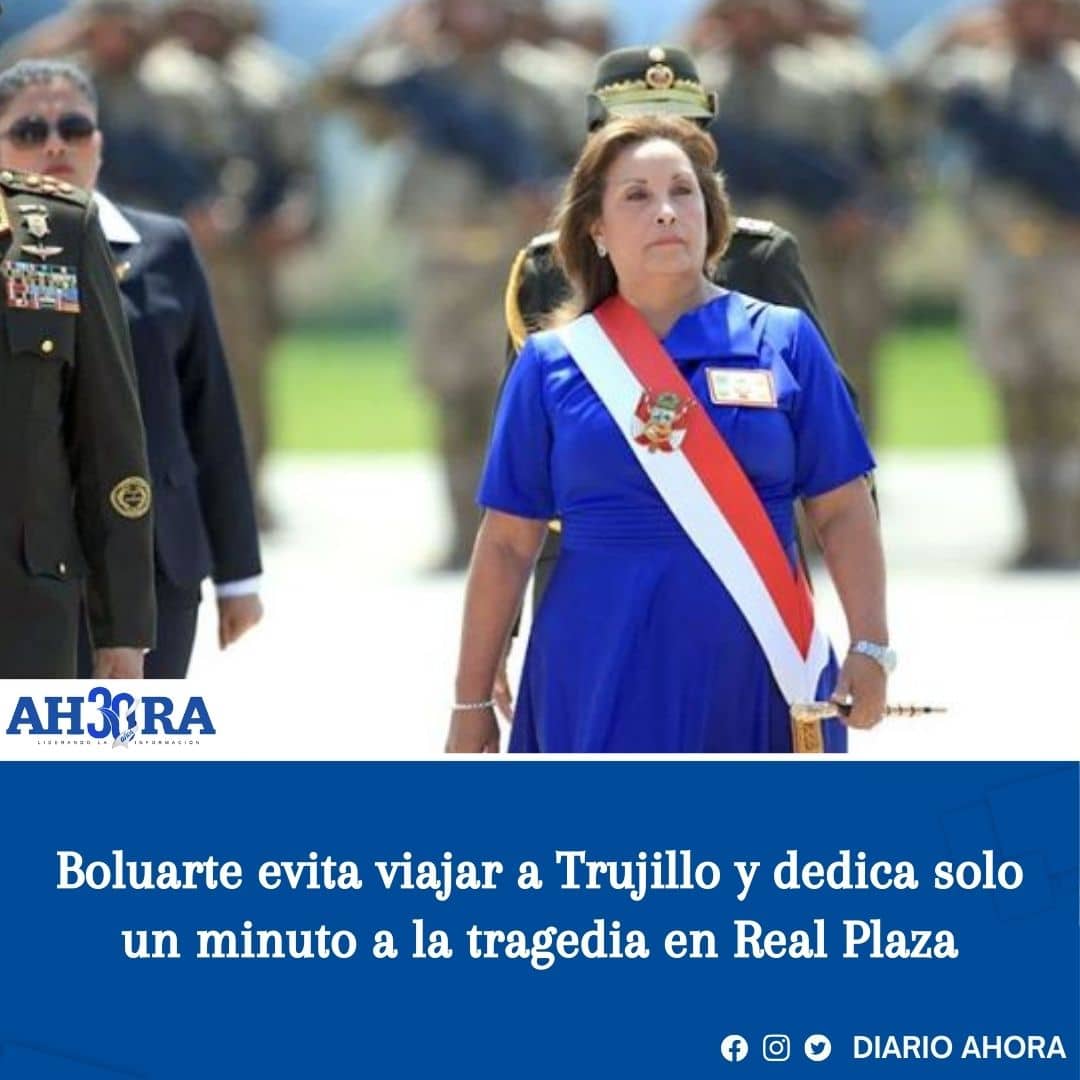 Boluarte evita viajar a Trujillo y dedica solo un minuto a la tragedia en Real Plaza