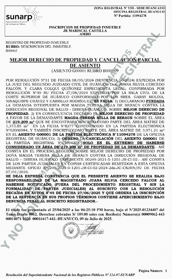 Procuraduría regional denuncia a jueza por prevaricato tras demolición de centro de salud en Ambo